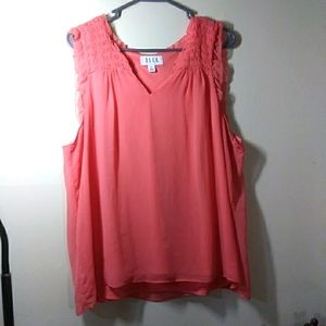 Coral Chiffon Sleeveless Top